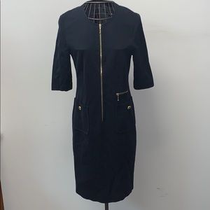 Half Sleeve Zip Up Dress